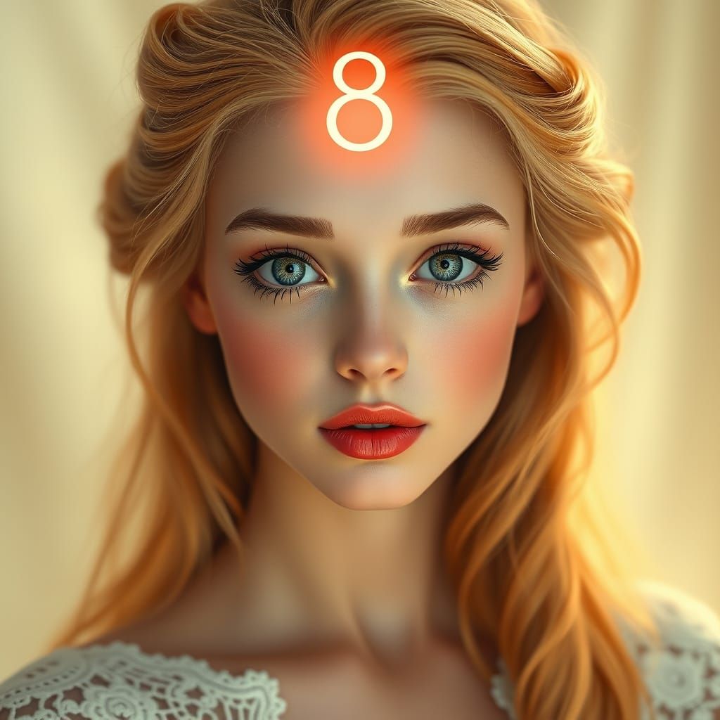 Enchanted Lady with Radiant Symbol