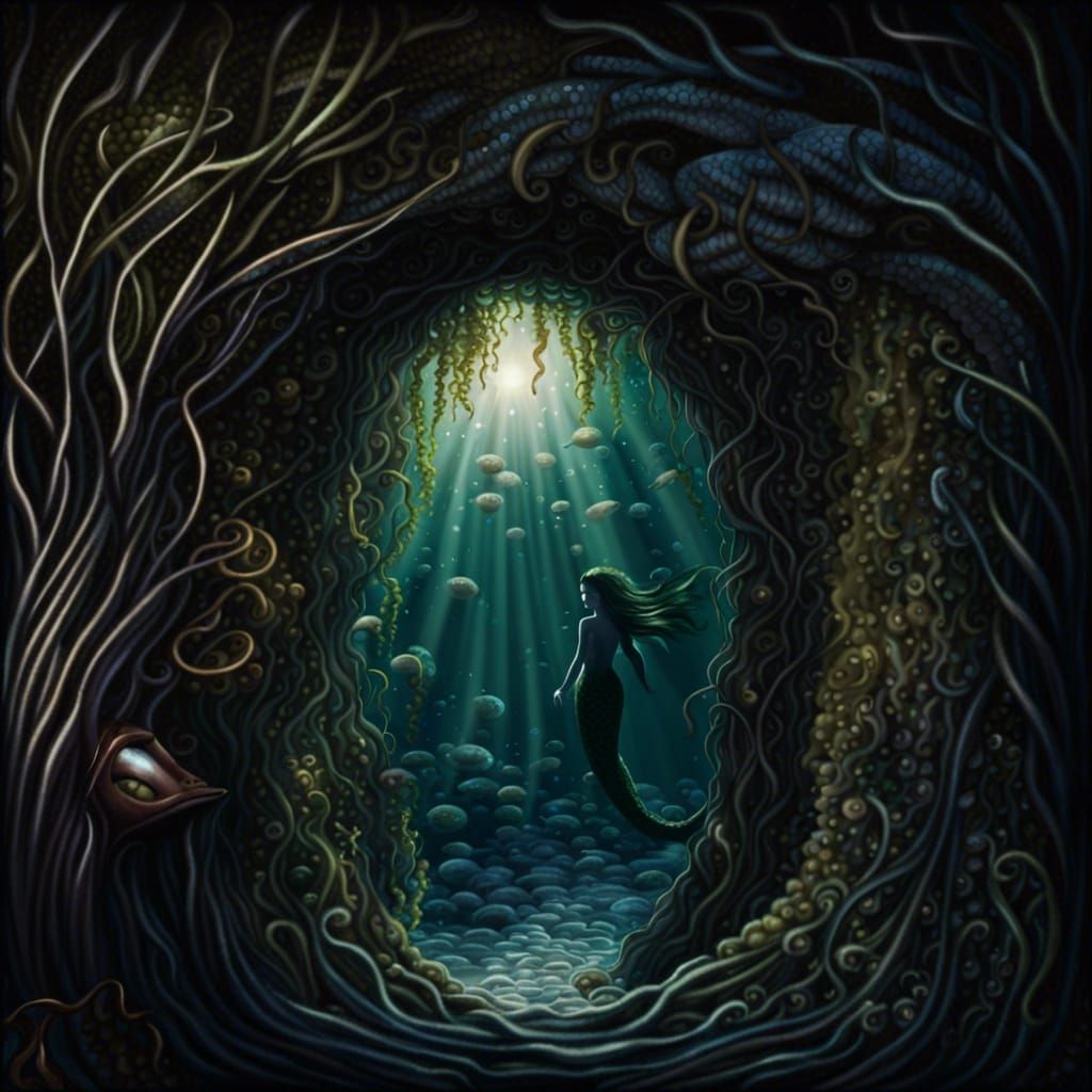 Mermaid Reveals Mysterious Cove in Creepy Realism