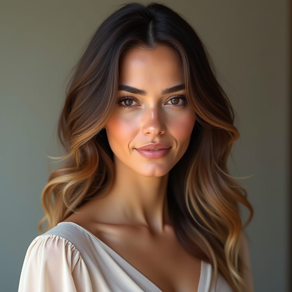 Italian Woman of Elegance in a Hyperrealistic Portrait