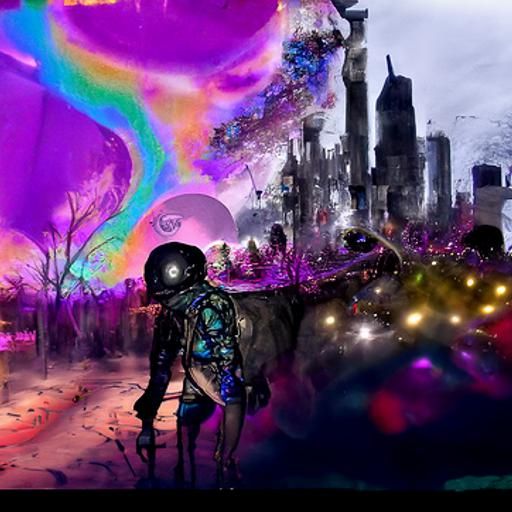 Cosmic Post-Apocalyptic Dreamscape in Vibrant Holographic St...