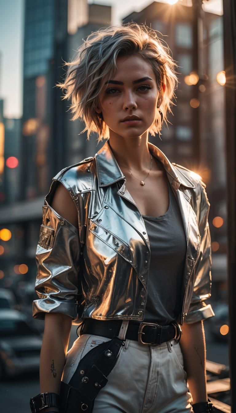 Stunning Cyberpunk Goddess with Heavenly Beauty