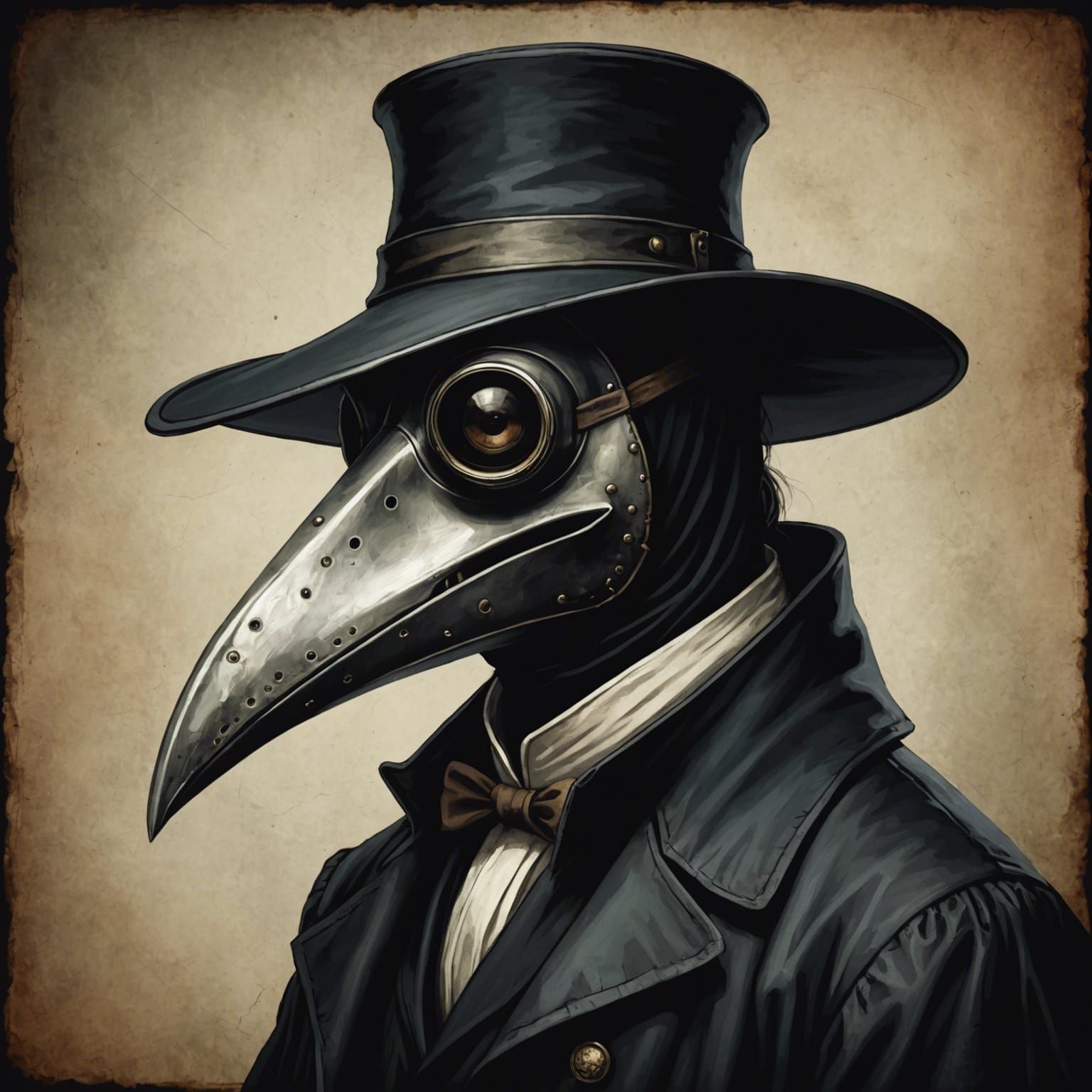 17th Century Plague Doctor Portrait in a Mysterious Atmosphe...