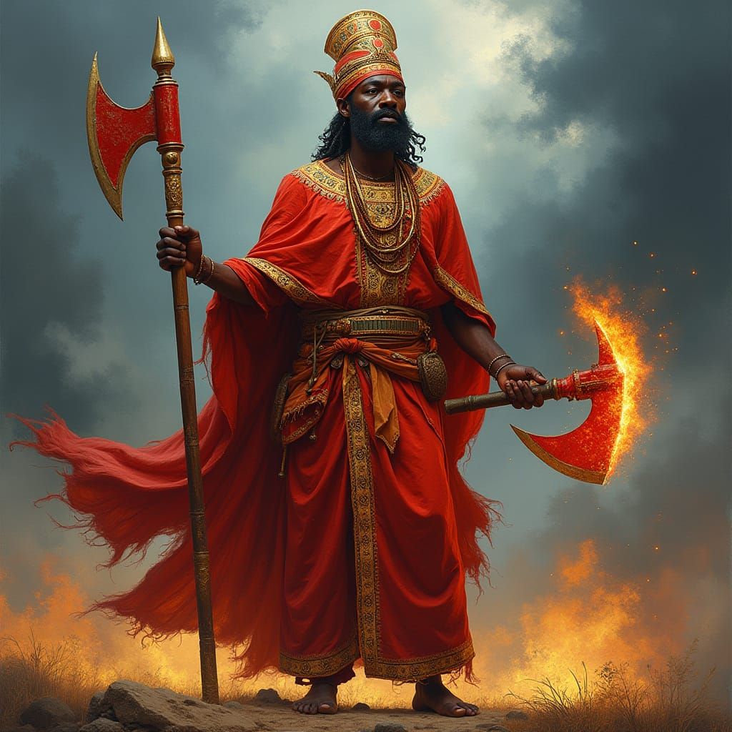 Shango, Yoruba God of Thunder in Dramatic Style