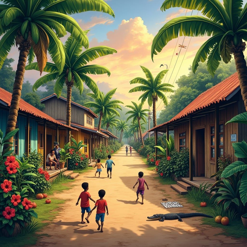 Tropical Oasis Along De Arubaweg in Para, Suriname