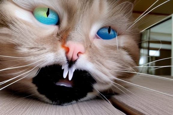 Weird blind cat