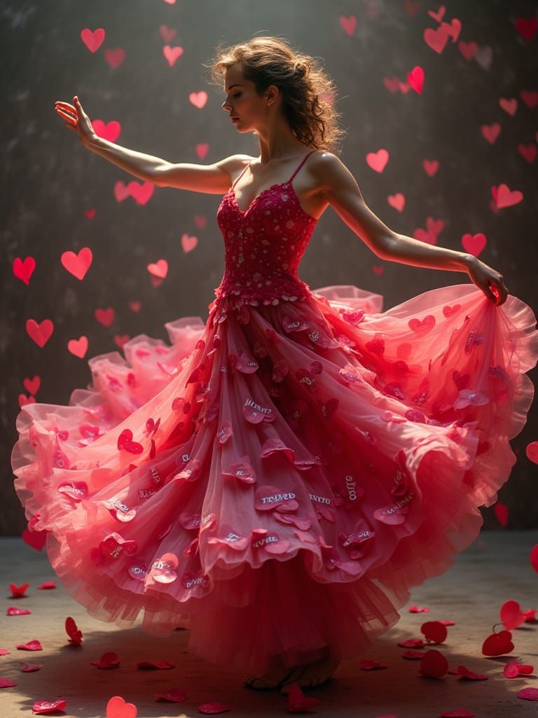 Dancer in a Whirling Heart Dress