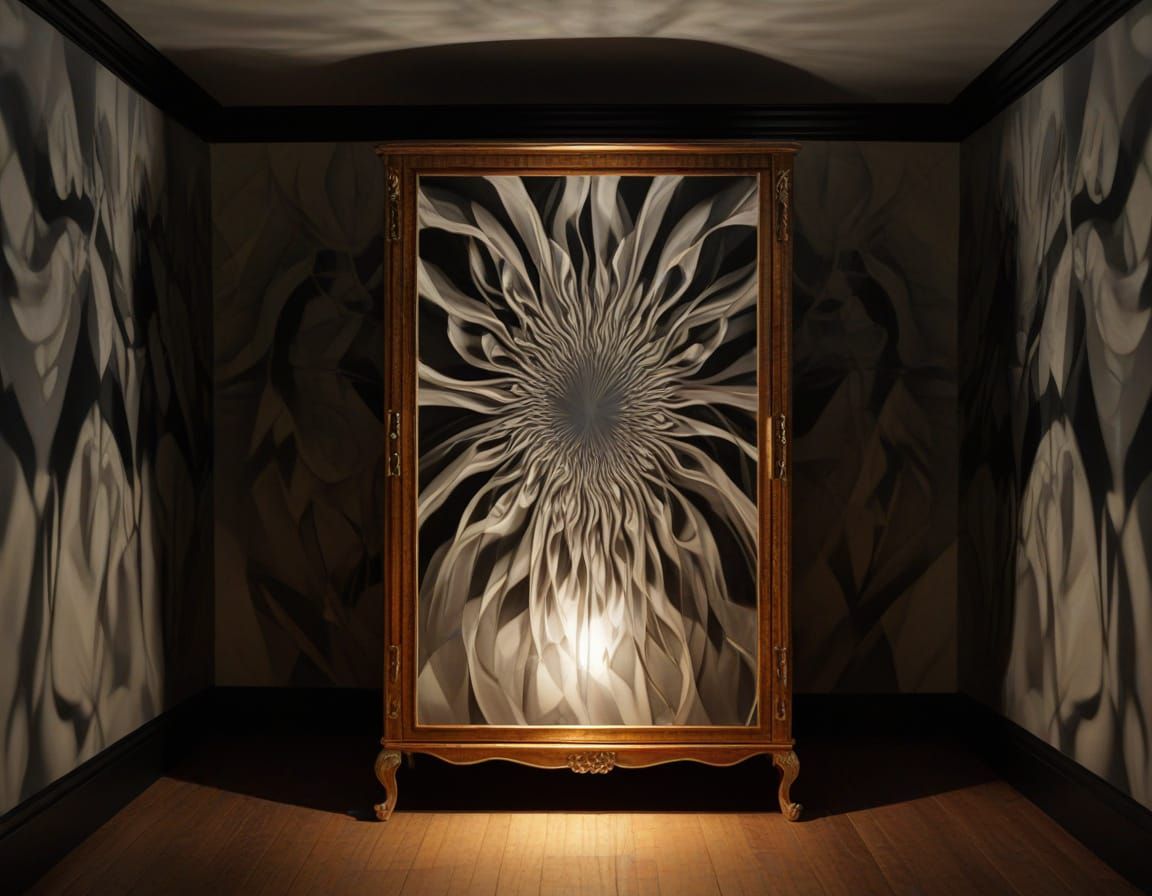 1930s film noir cabinet of dr caligari fractal opart fog bea...