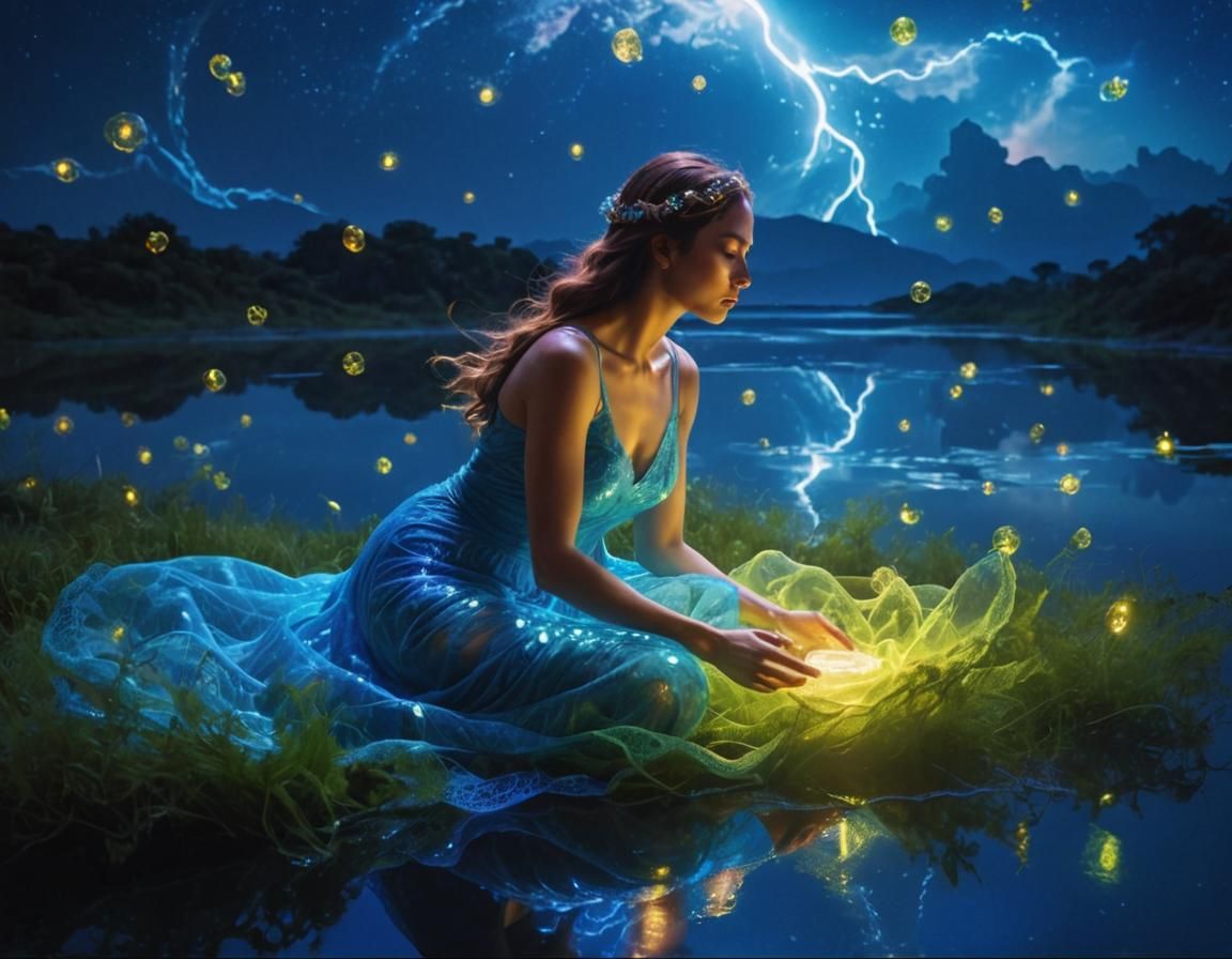 Cosmic Dancers in Radiant Neon