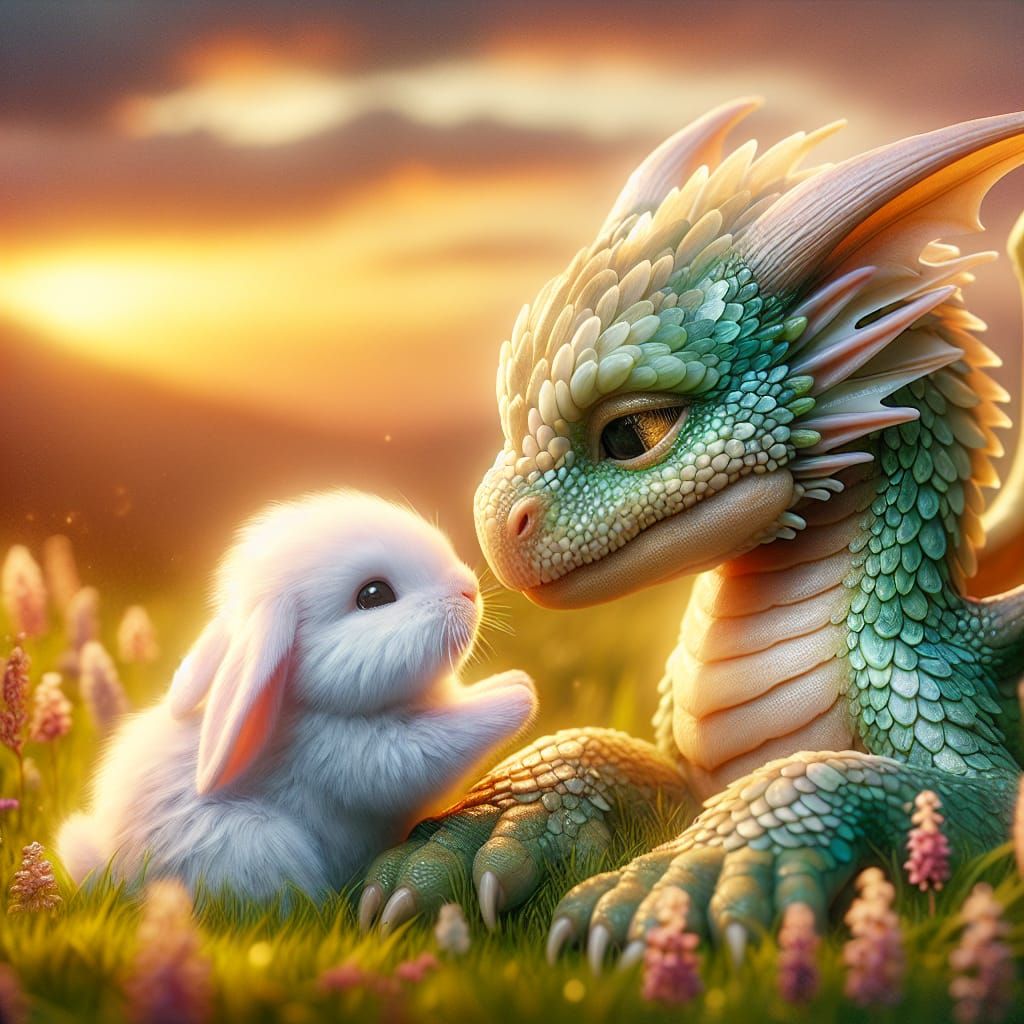 tiny trembling paw 🐾
reaches dragon’s guarded heart 🐉💛
courage creates love ✨