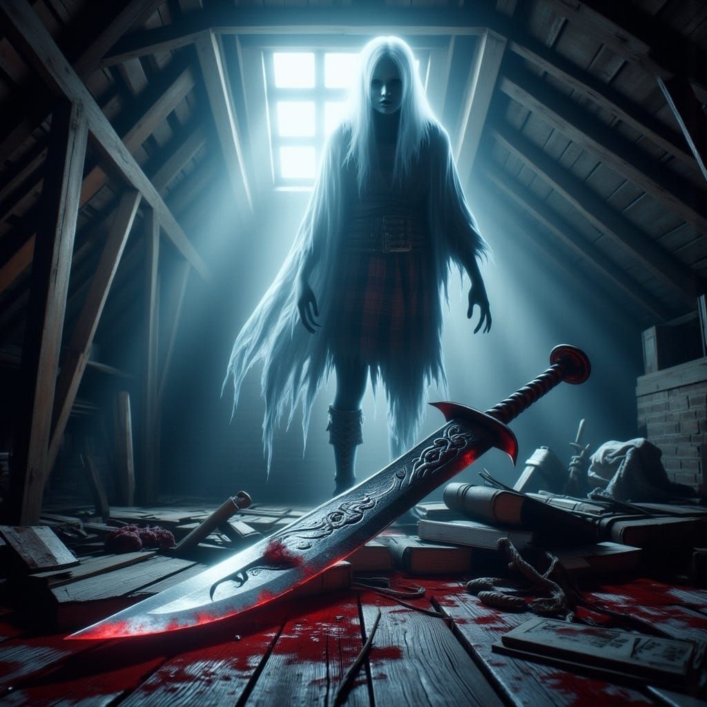 Ethereal Highlander's Haunting Requiem in Dark Fantasy