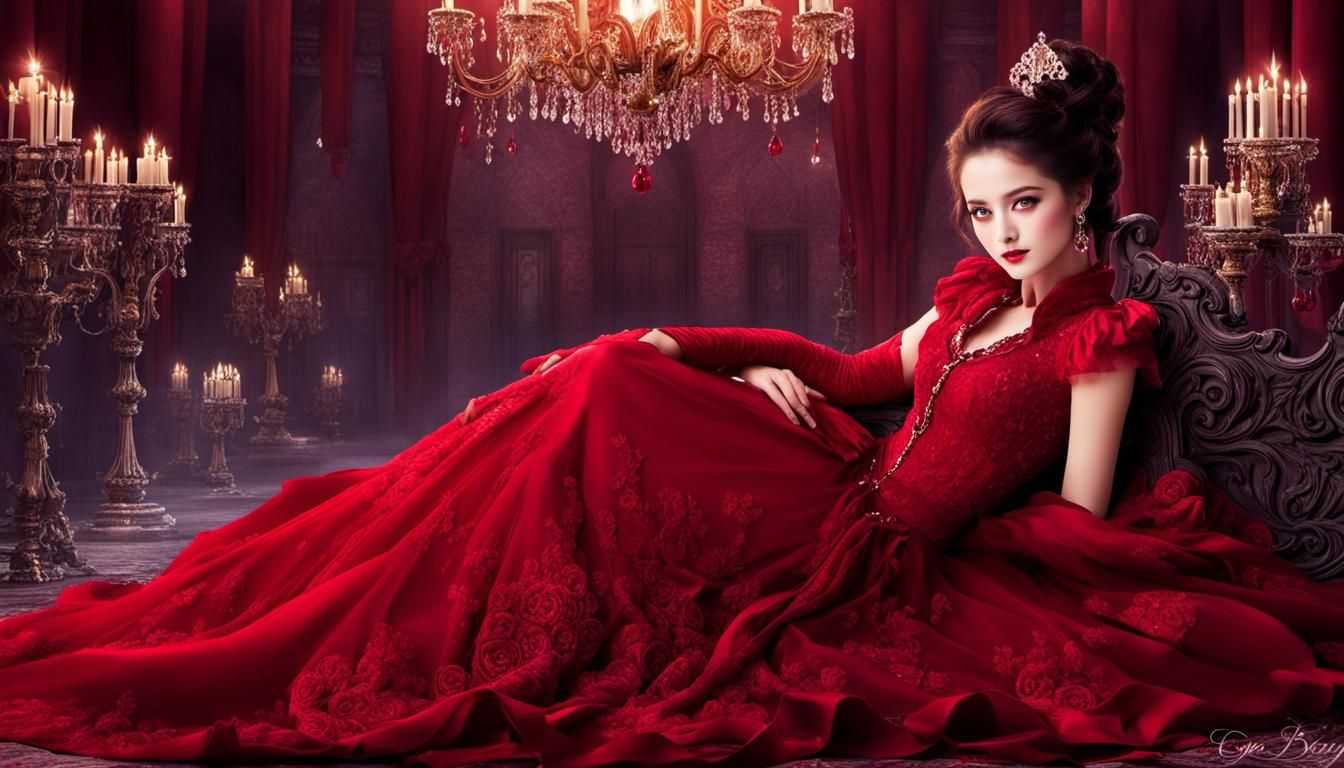 Warm Crimson Glow in a Radiant Portrait