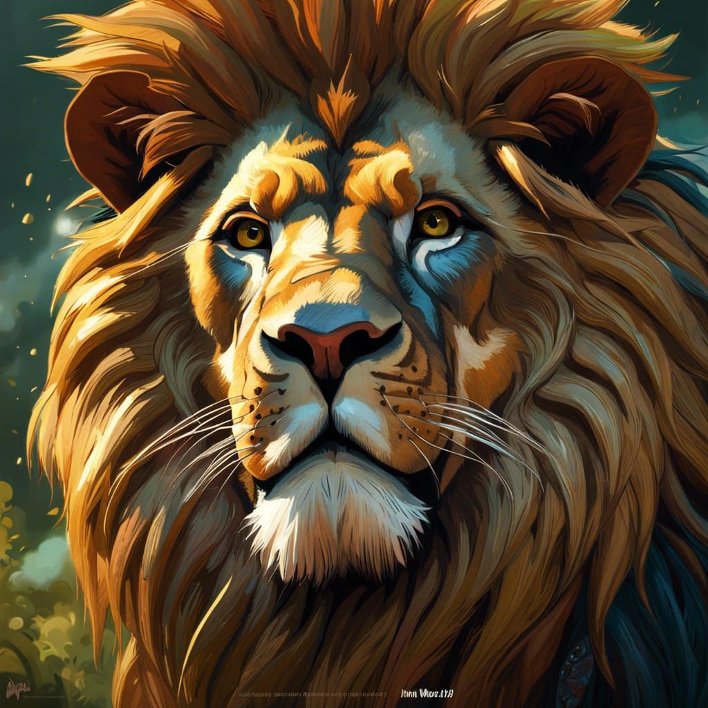 Majestic Lion Portrait in Photorealistic Style