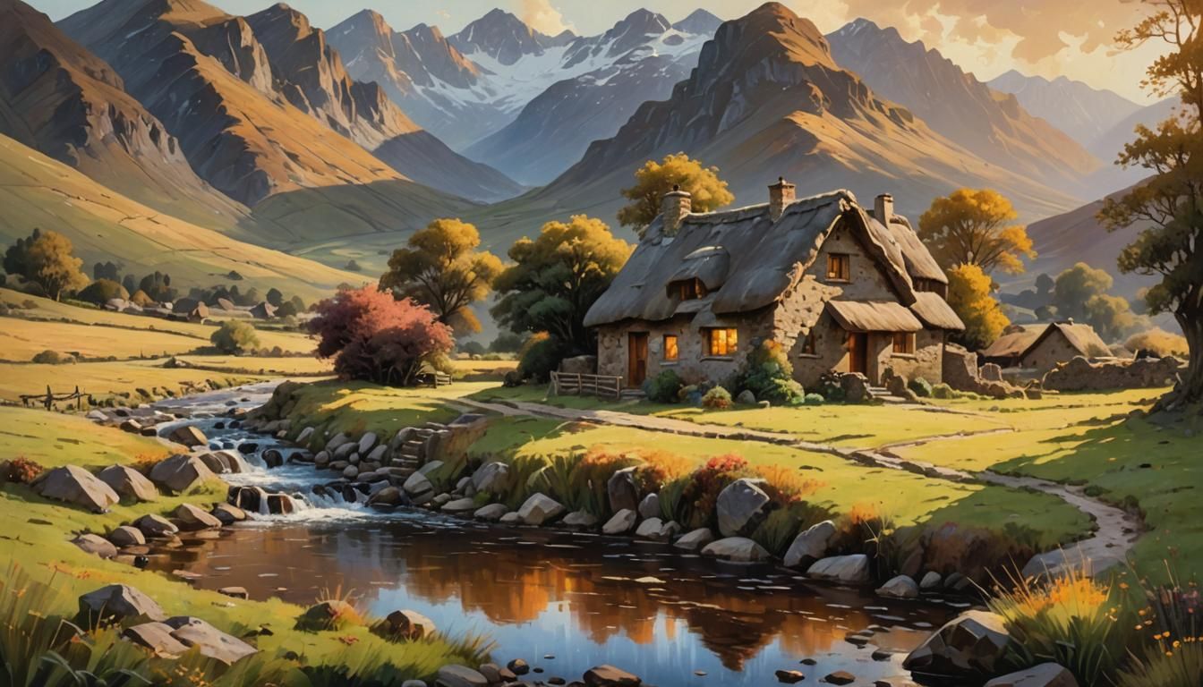 Warm Golden Light on a Rustic African Savannah