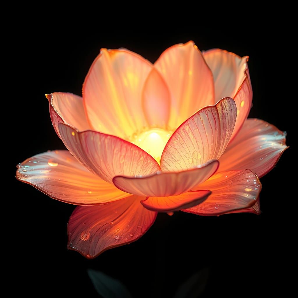 Dreamlike Bloom Radiates Celestial Energy in Iridescent Hues