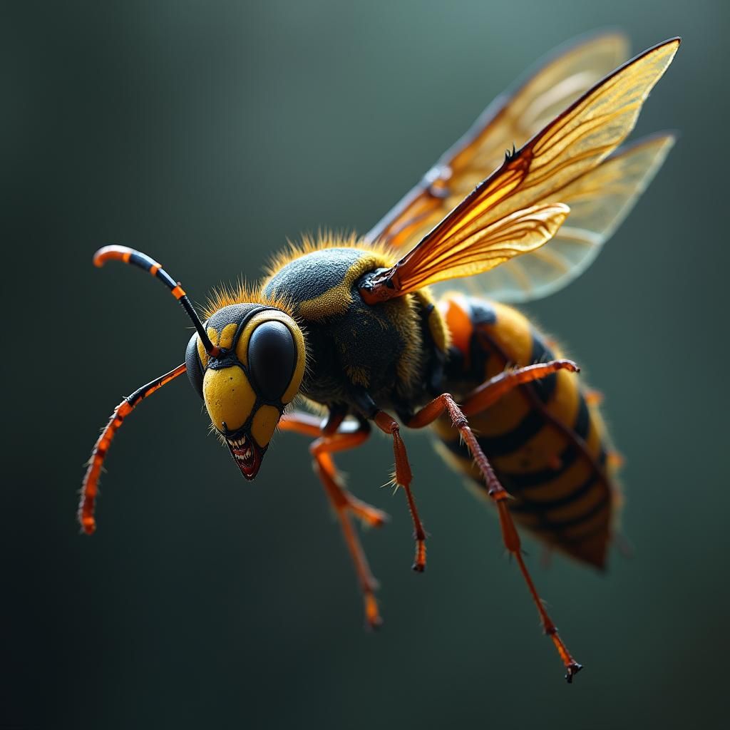 A Hyper-Realistic, Nightmarish Wasp, Filled with Malice