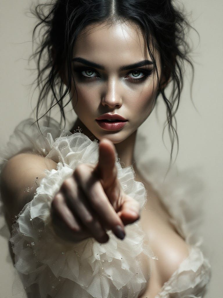 Ethereal Goddess Commands Attention in Romantic Drama Fashio...