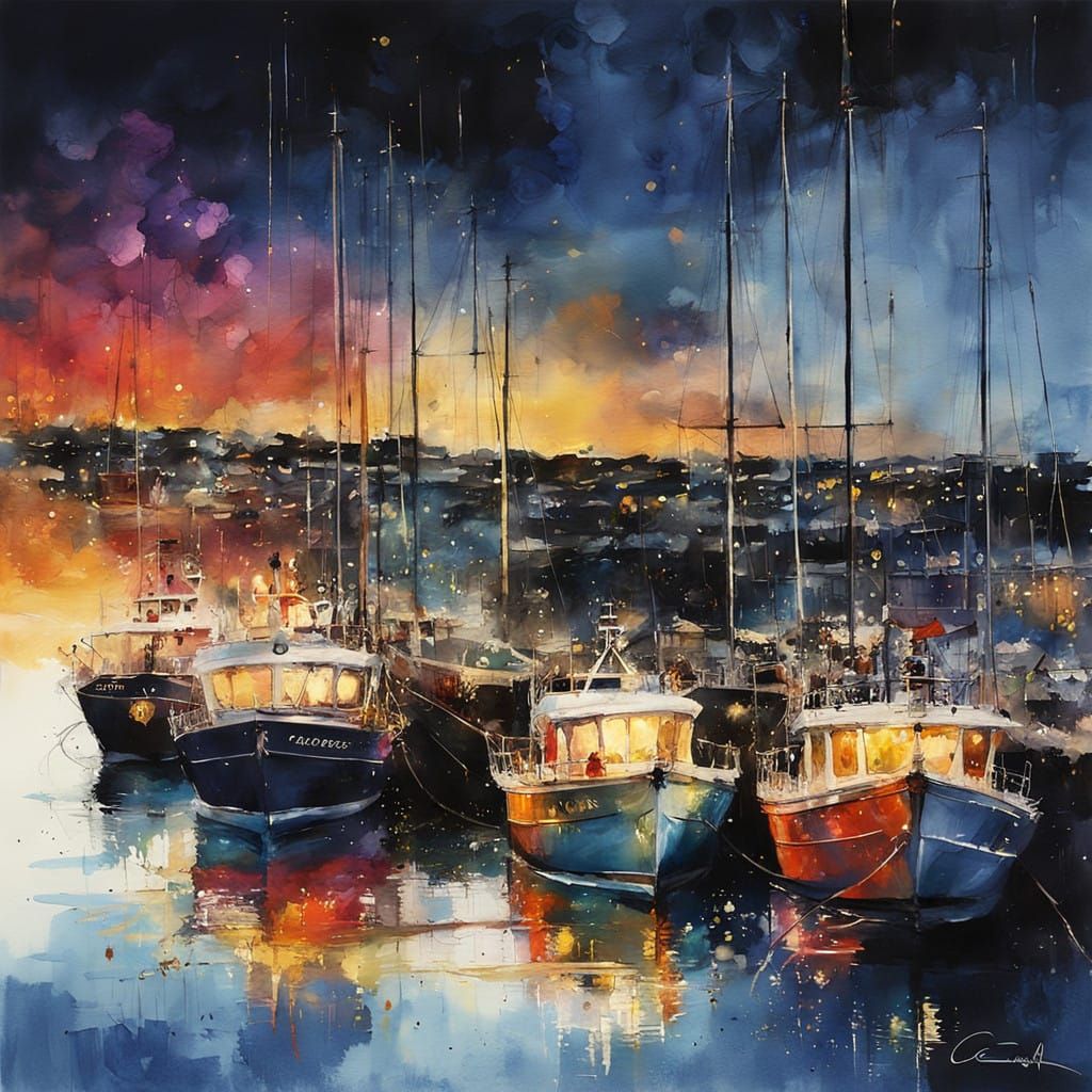 Twilight in the Boatyard, Barbados