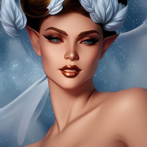 Ice Elf Portrait in Vibrant Winter Wonderland