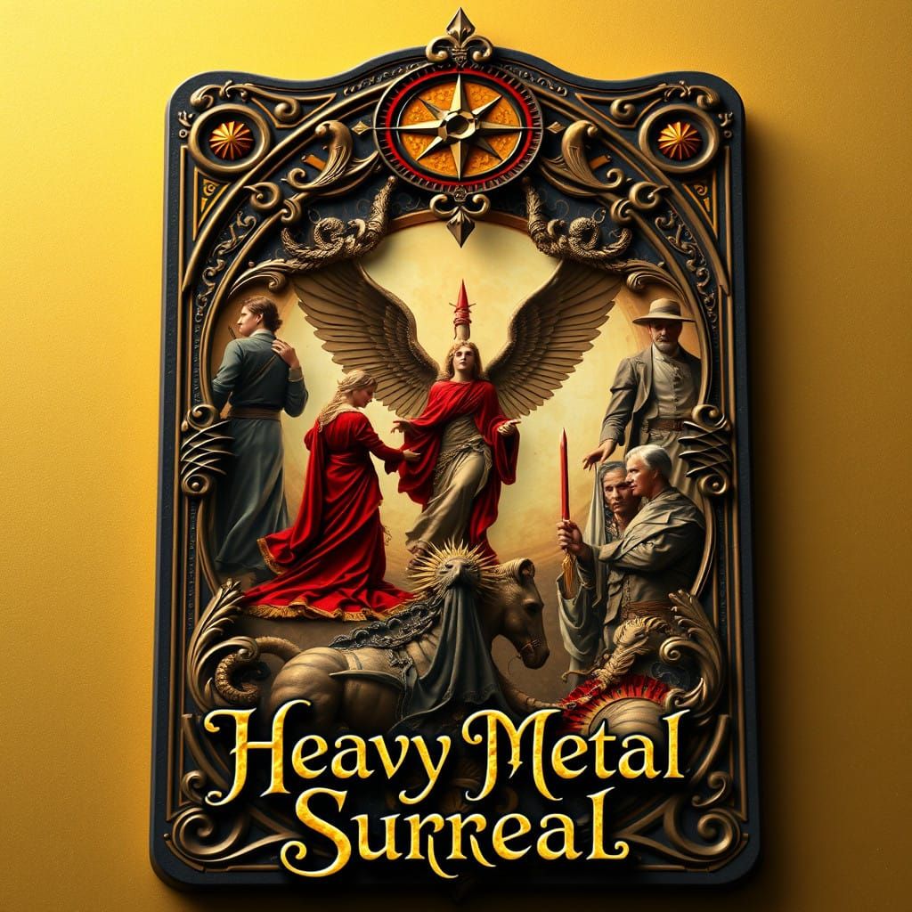 Ethereal Tarot Card in Art Nouveau Style with Intricate Symb...