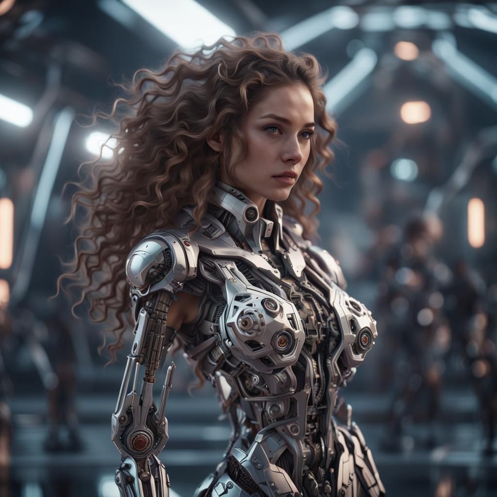 Cyberpunk Girl in Futuristic Cityscape