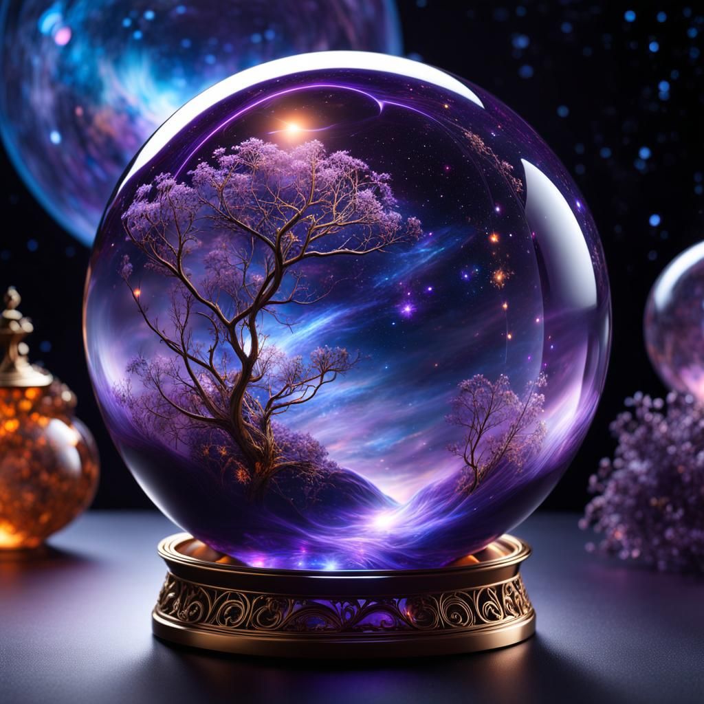 Crystal Orb Glows with Galaxy Wonders