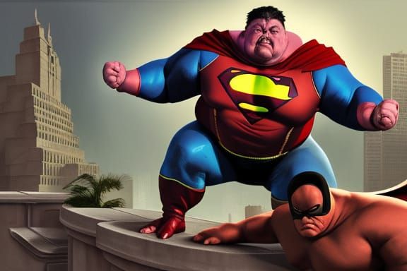 Retired Superhero Comic Book Battle in Cel-Shaded Style