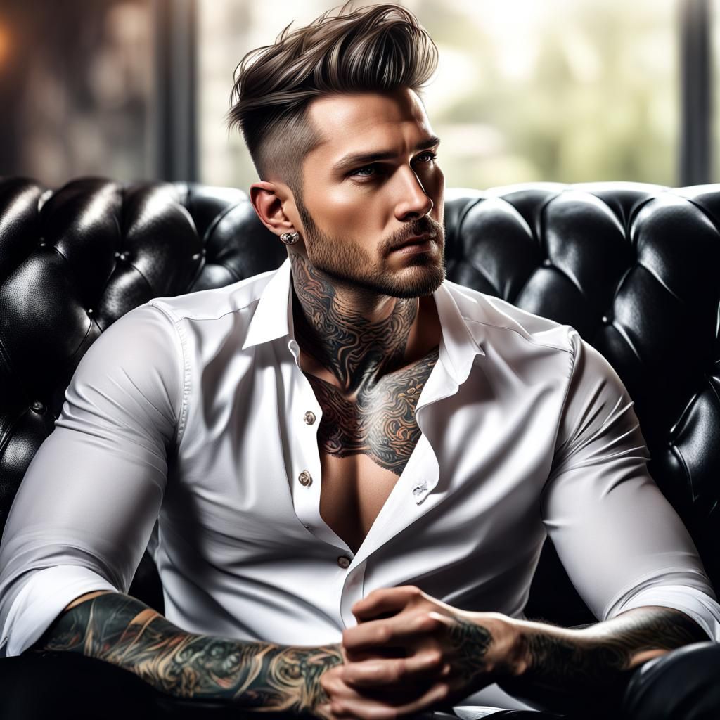 Dramatic Portrait of a Handsome Man in Hyperrealistic Art