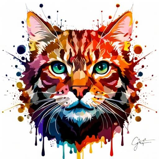 Surreal Portrait of a Unique Feline