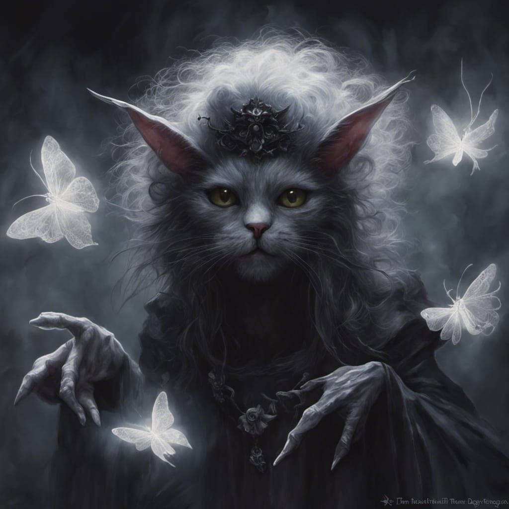 Dark Fey Catlike Protector in Cosmic Shadowlands