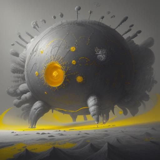 Surreal Yellow Monstrosity in Detailed Fantasy Art