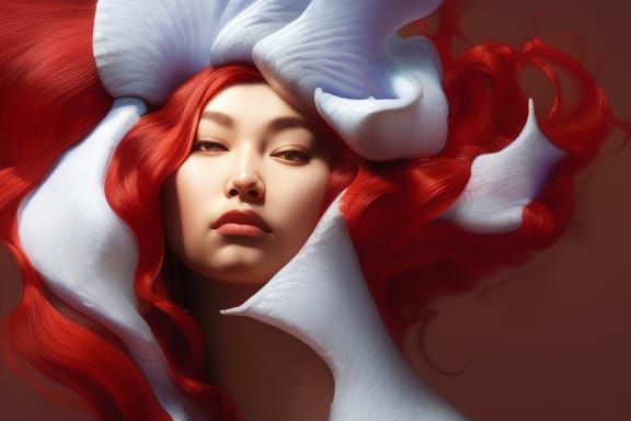 Ethereal Kirin Portrait in Triadic Colors