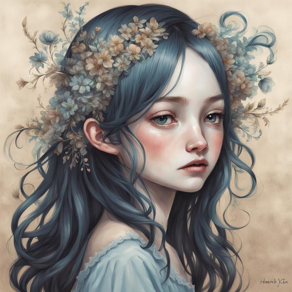 Portrait of a Young Girl in the Style of Pop Art