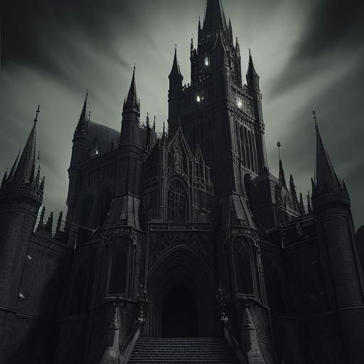 Dark Fantasy Snail in Armor Emerges from Ancient Castle