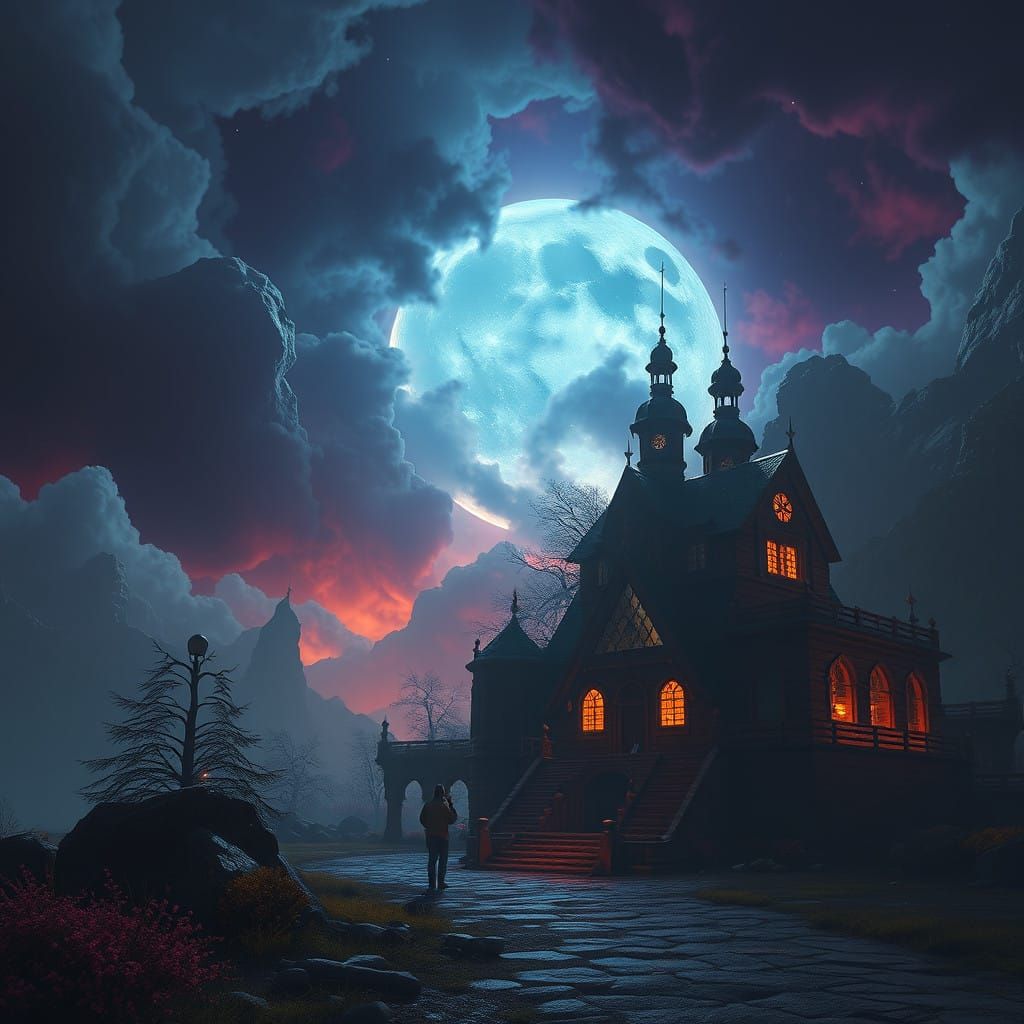 Fantastical Witches' Sanctuary in Rich, Dreamlike Atmosphere