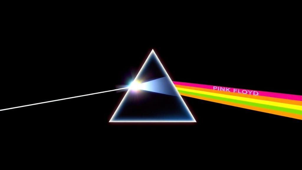 Prism Refracting Light in Psychedelic Style