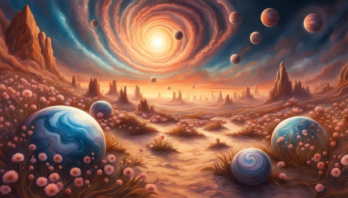 Dramatic Planets in a Desert Whimsy