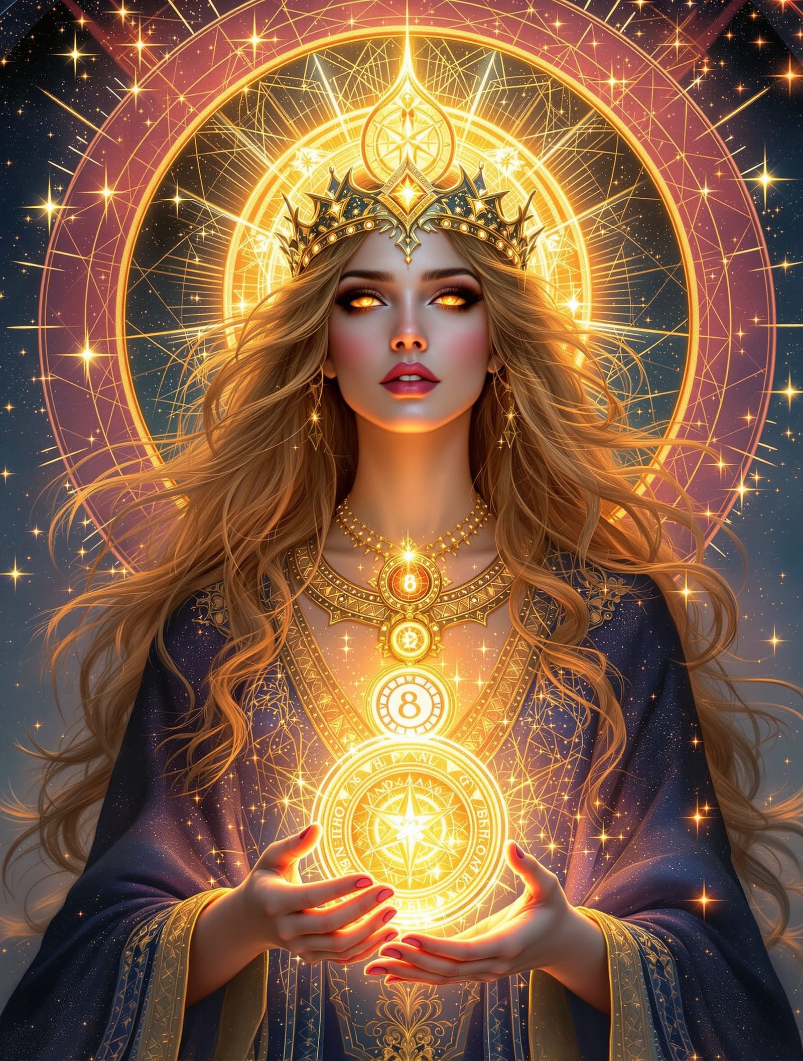 Laura: Divine Spirit with Fiery Eyes and Star Crown