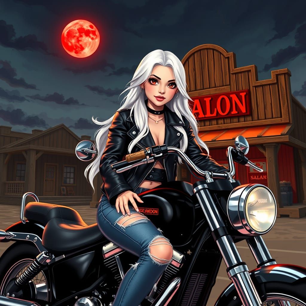 Harley-Davidson Goddess in Candy Art Style