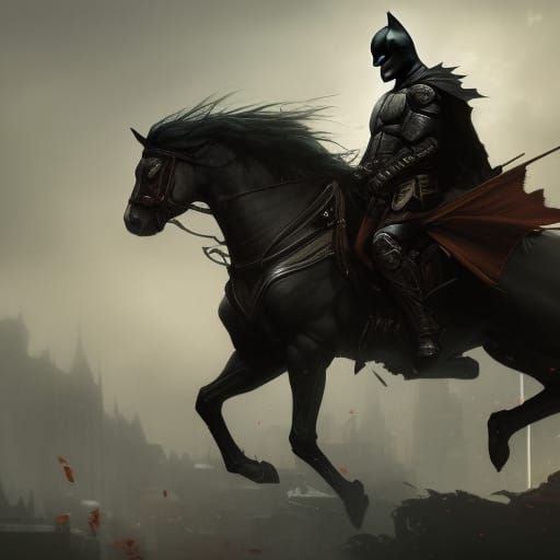 Dark knight horse rider