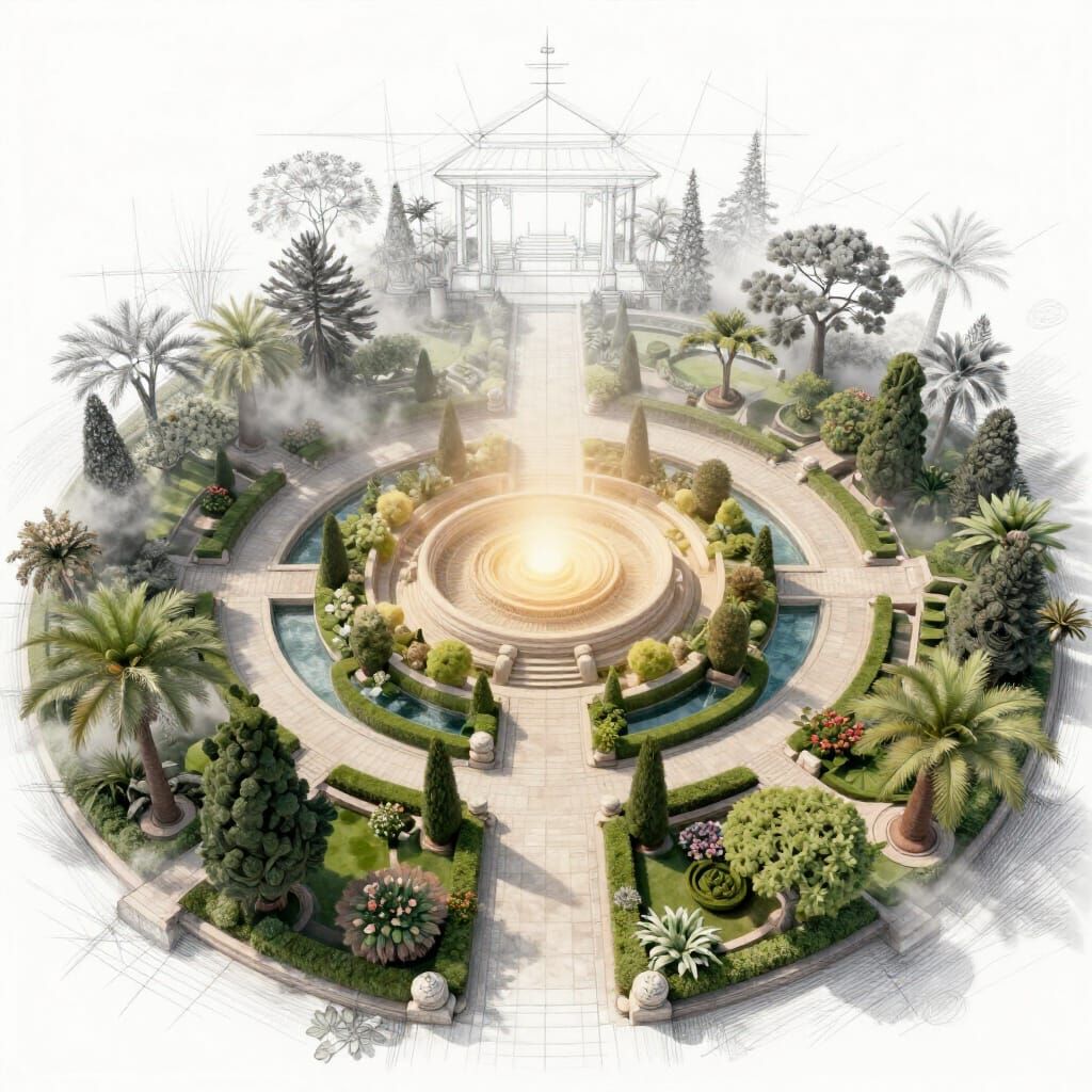 Sacred Garden Transforms From Sketch to Hyperrealism