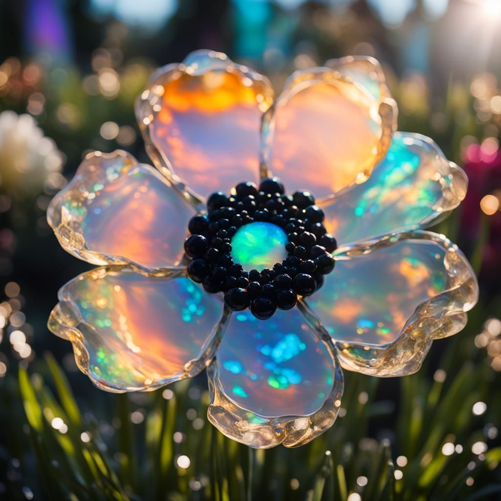 Glass Opal and Onyx Bloom in Ethereal Bloom