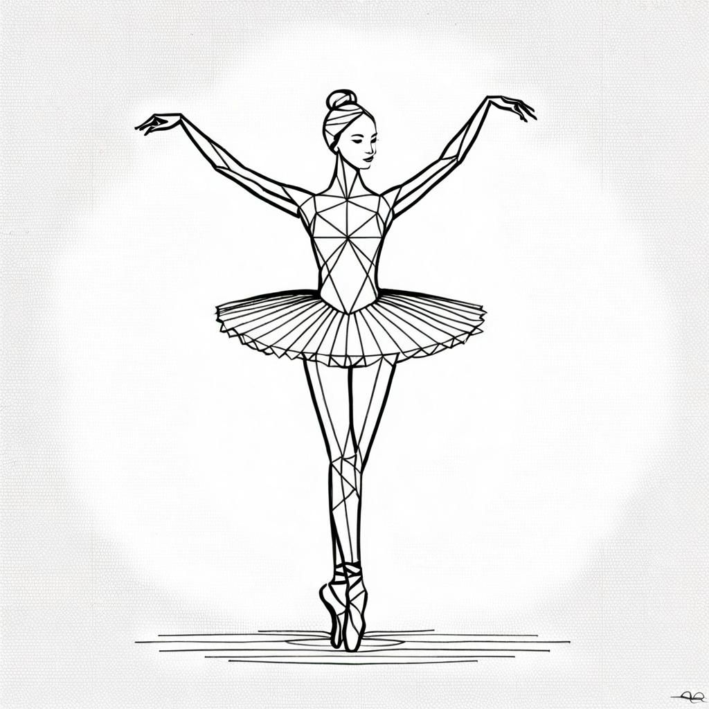 Geometric Ballerina in Minimalist Style