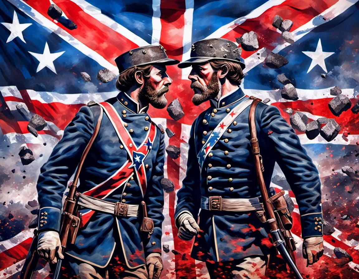 Historic Civil War Scene with Hyperrealistic Details