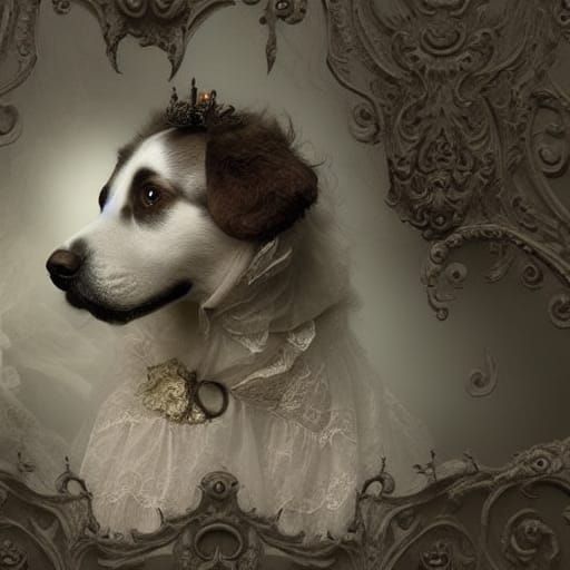 Ethereal Victorian Hound in 8K 3D