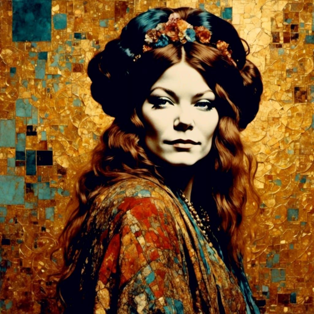 Psychedelic Blues Altarpiece in Boho Chic Style