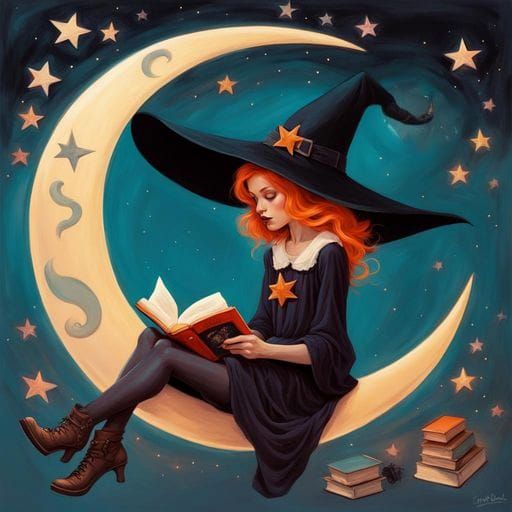 Whimsical Witch Reads on Crescent Moon