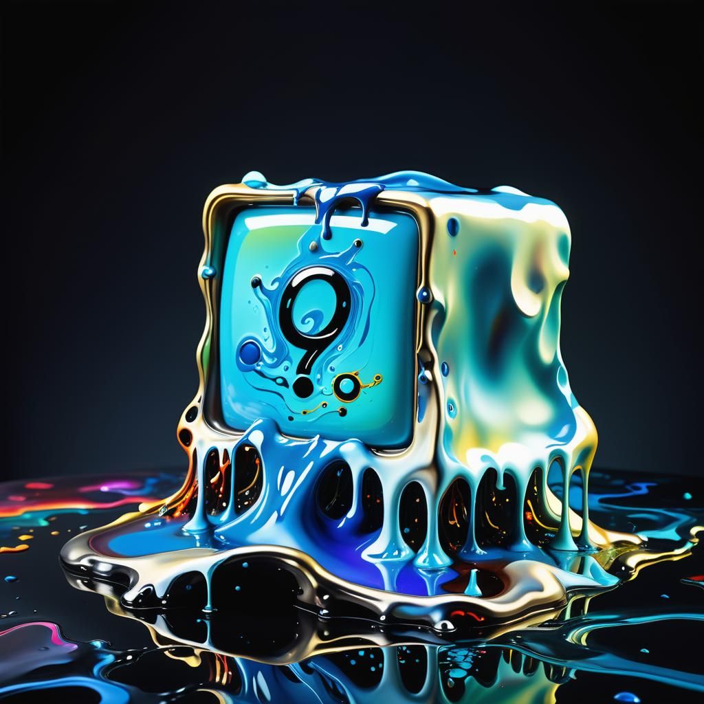 Surrealist Computer Melts in Vibrant Oil Painting