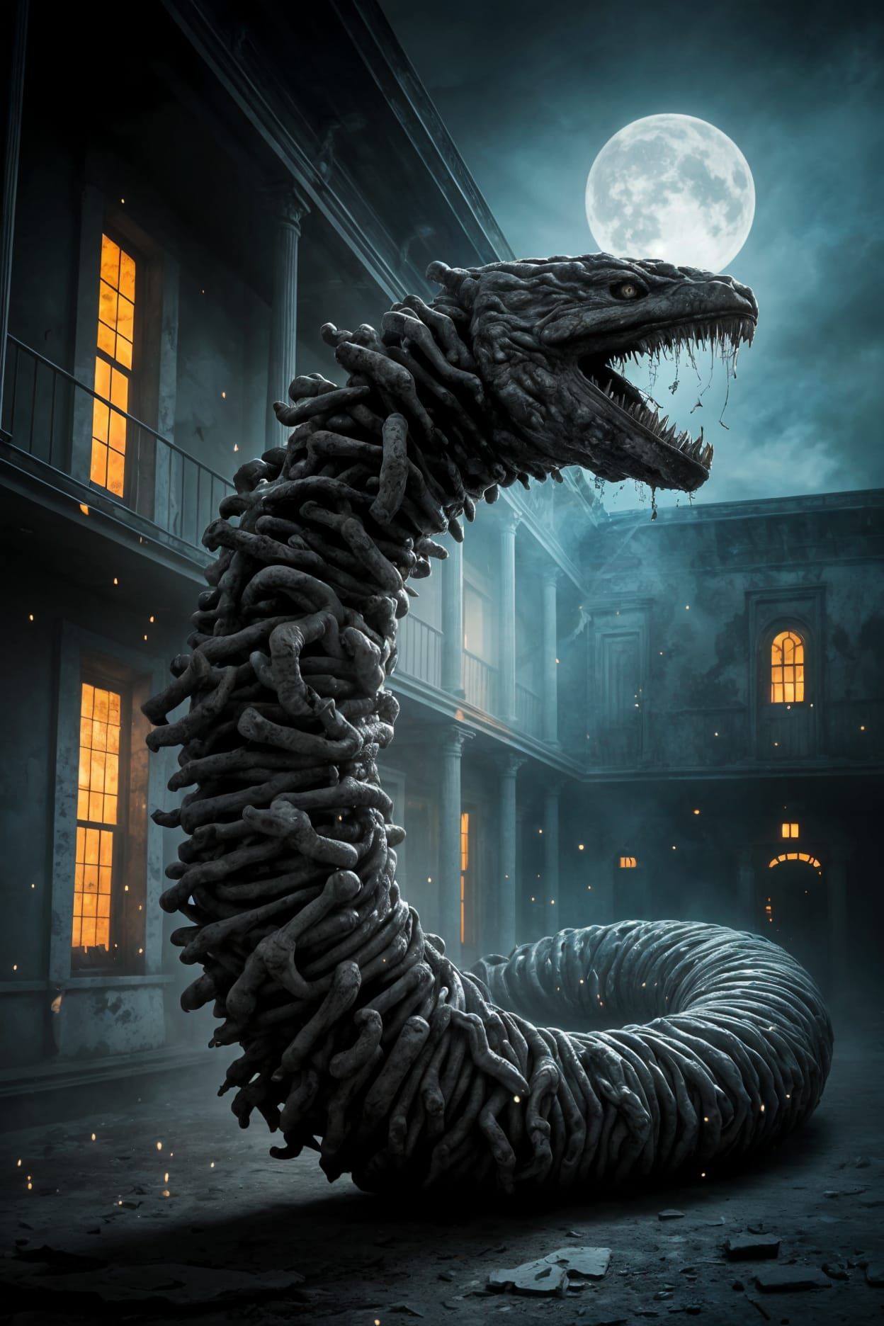 Surreal Horror in Abandoned Mansion with Post-Apocalyptic Se...