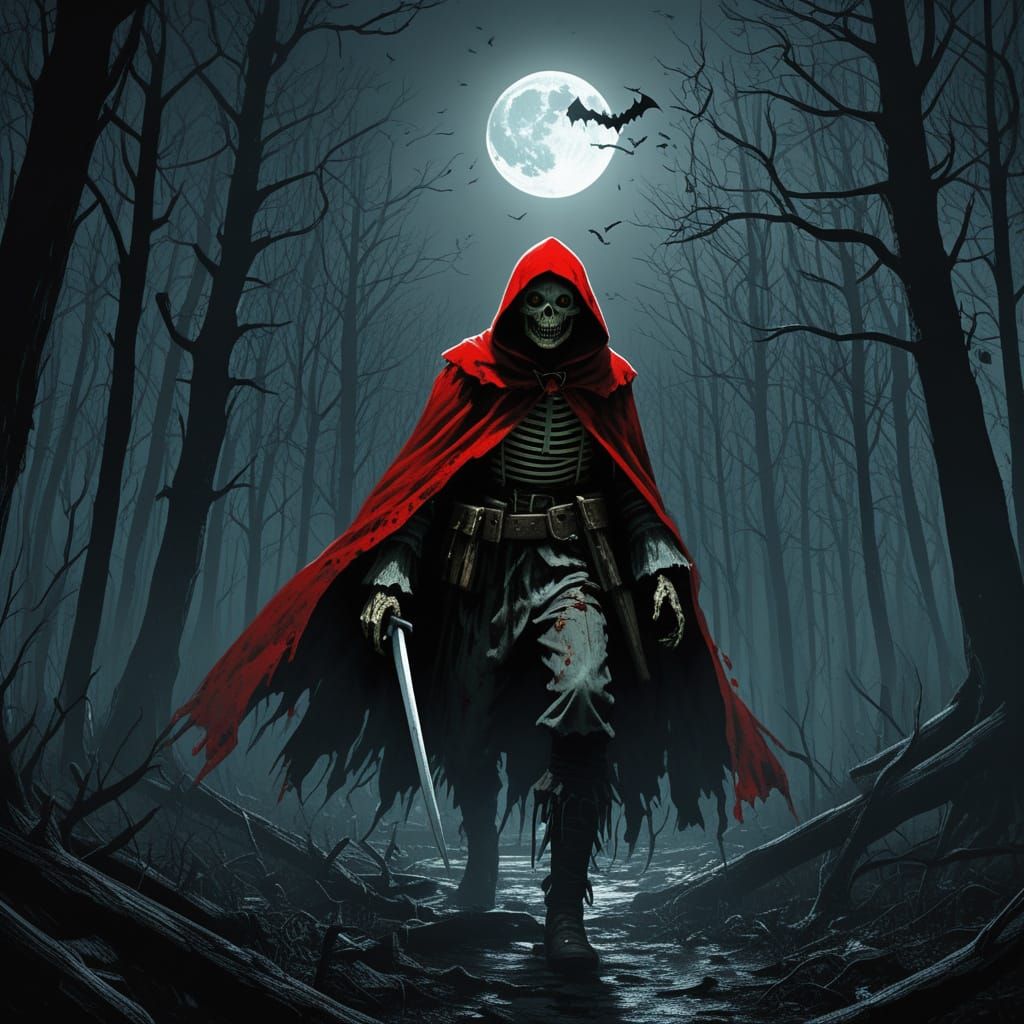 Red Riding Hood Battles Freddy Krueger in Dark Forest