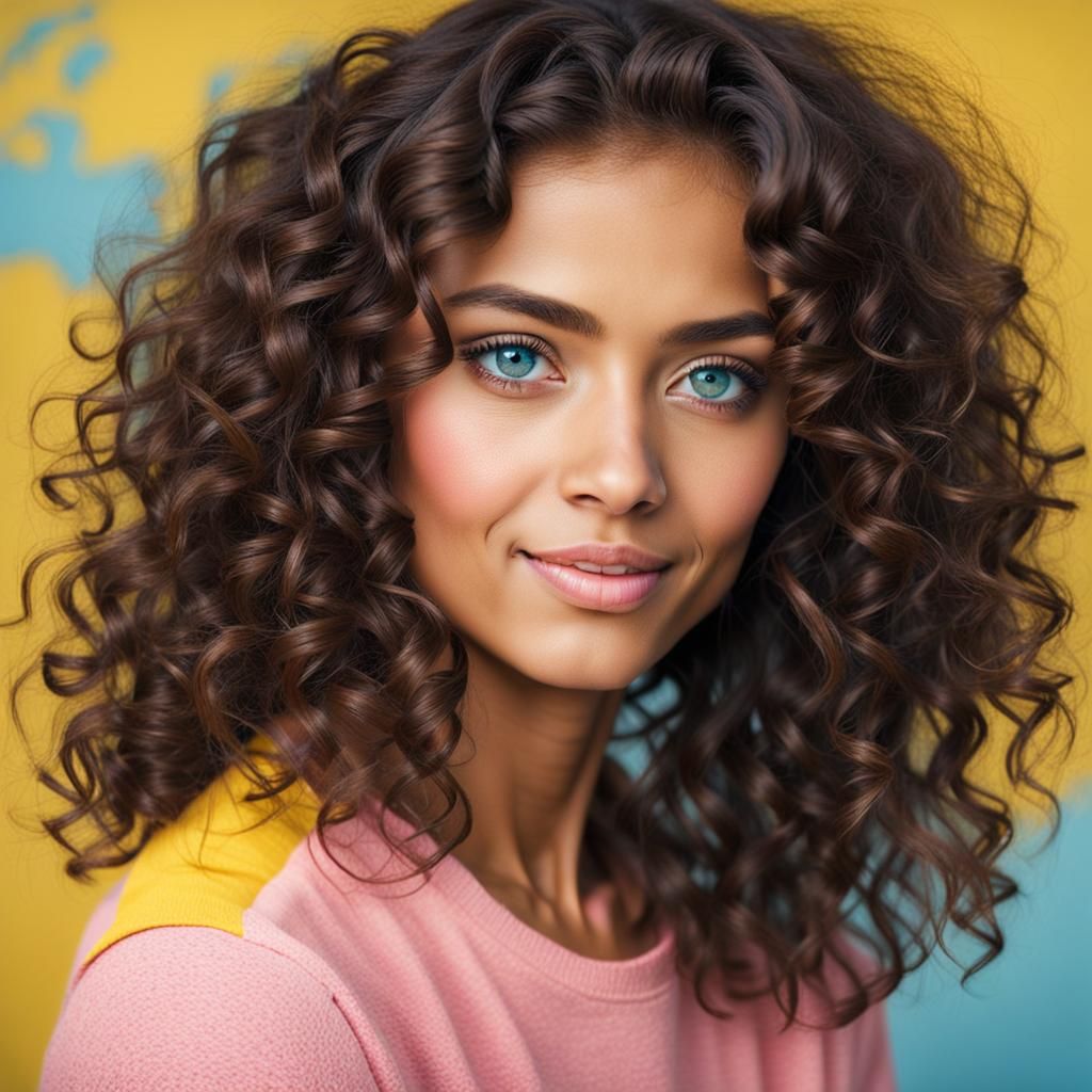 Ethereal Young Woman in Vibrant Colors